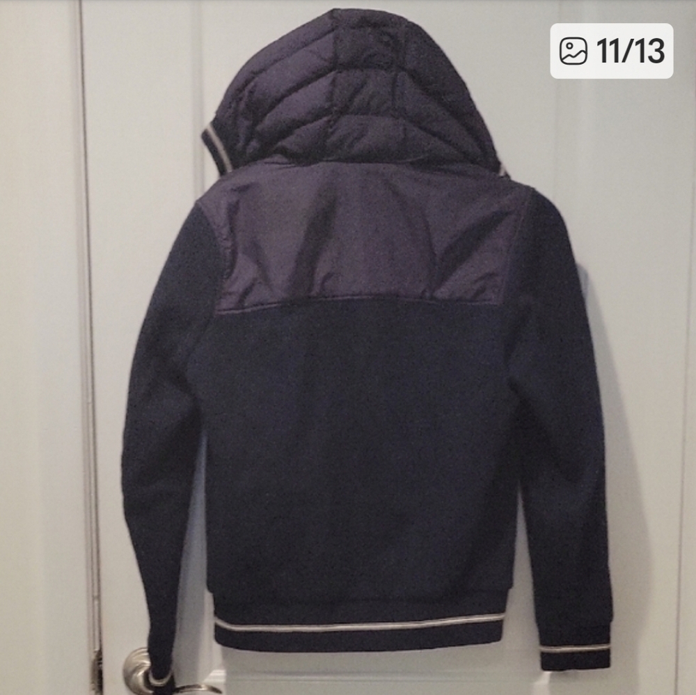 Authentic Moncler Maglia Cardigan Hybrid Down Puffer Zip-Up Hoodie Size S - Picture 12 of 13